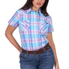 Wrangler® Womens Emily Check Western Short Sleeve Shirt