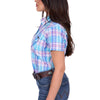 Wrangler® Womens Emily Check Western Short Sleeve Shirt