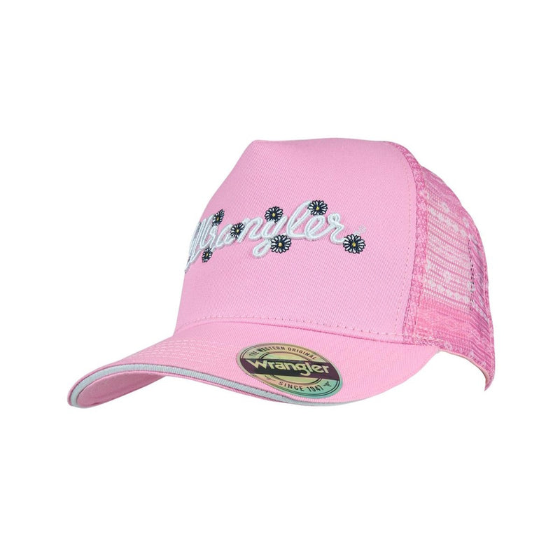 Pink cap with 'Wrangler' logo