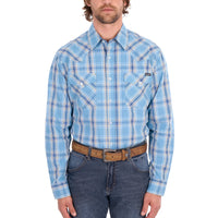 Wrangler® Mens Zak Check Western Button Down Long Sleeve Shirt