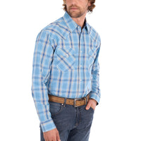 Wrangler® Mens Zak Check Western Button Down Long Sleeve Shirt