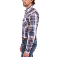 Wrangler® Mens Shaun Check Logo Western Long Sleeve Shirt