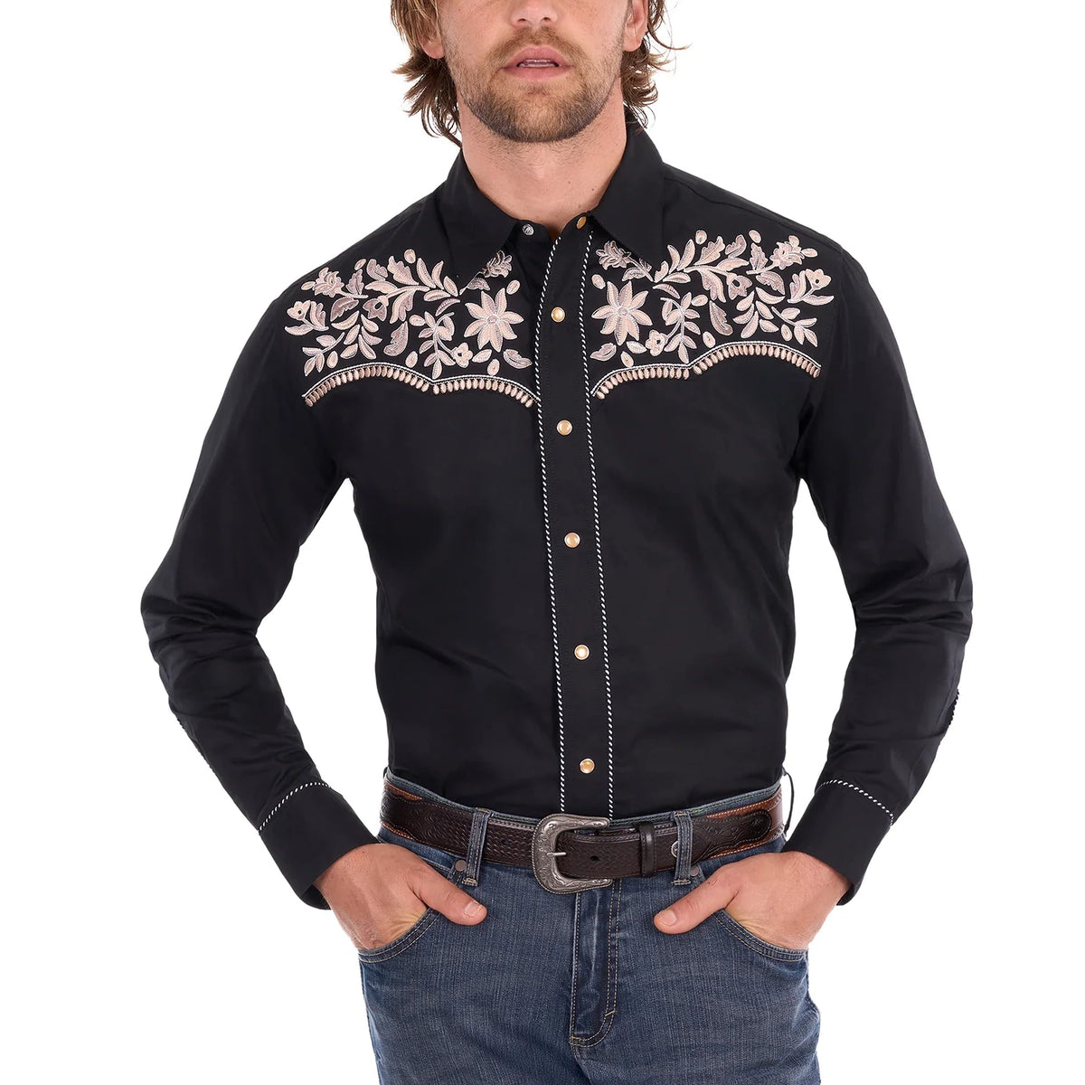 Wrangler® Mens Anthony Embroidered Long Sleeve Shirt