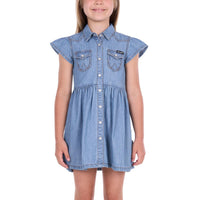 Wrangler® Girls Poppy Short Sleeve Denim Dress