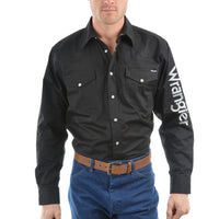 Wrangler® Mens Logo Rodeo Long Sleeve Drill Shirt