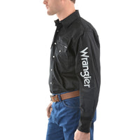 Wrangler® Mens Logo Rodeo Long Sleeve Drill Shirt