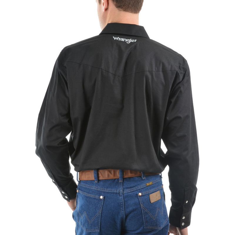 Wrangler® Mens Logo Rodeo Long Sleeve Drill Shirt