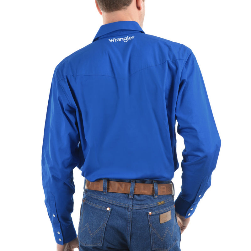 Wrangler® Mens Logo Rodeo Long Sleeve Drill Shirt