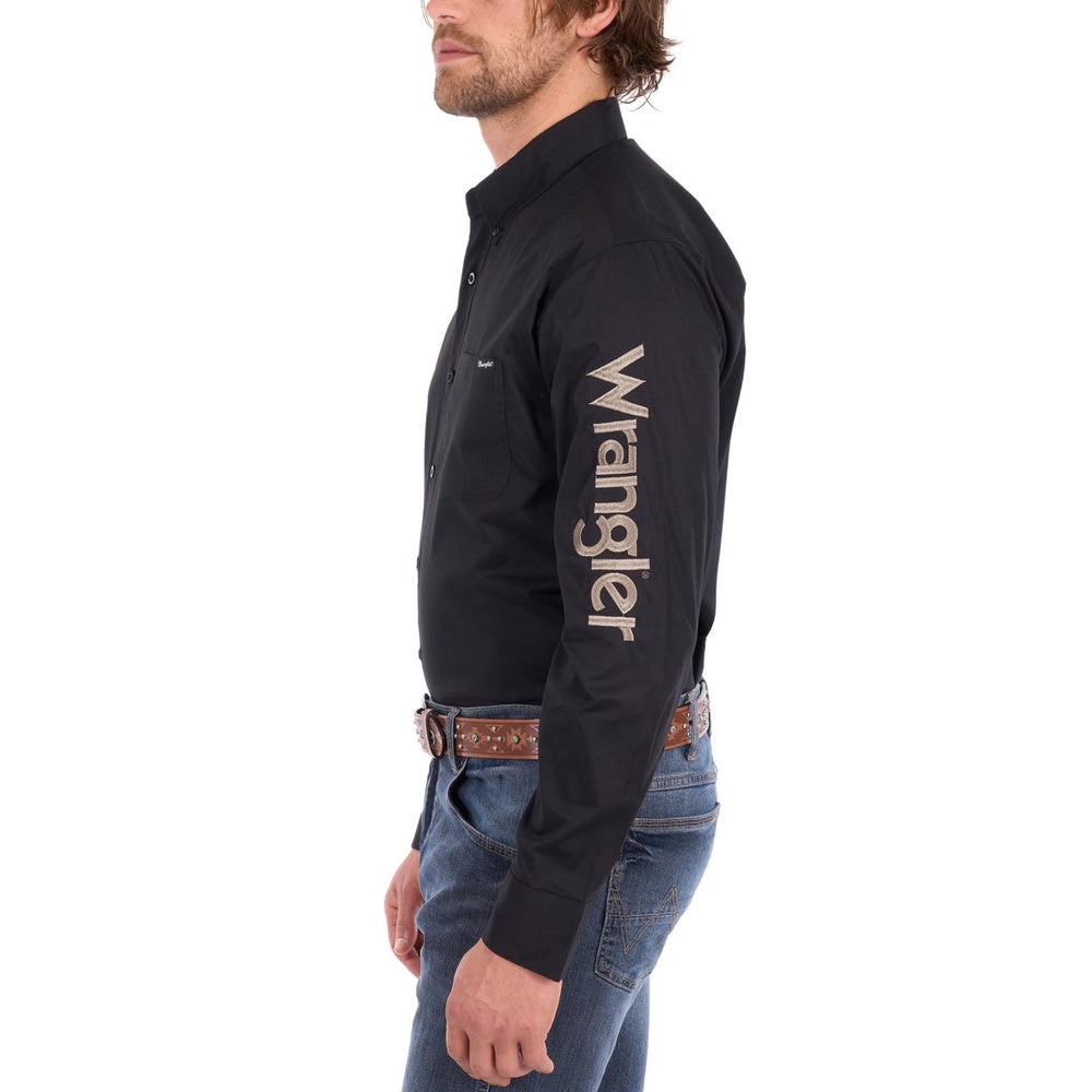 Wrangler® Mens Flex Tech Logo Long Sleeve Shirt
