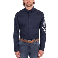 Wrangler® Mens Flex Tech Logo Long Sleeve Shirt