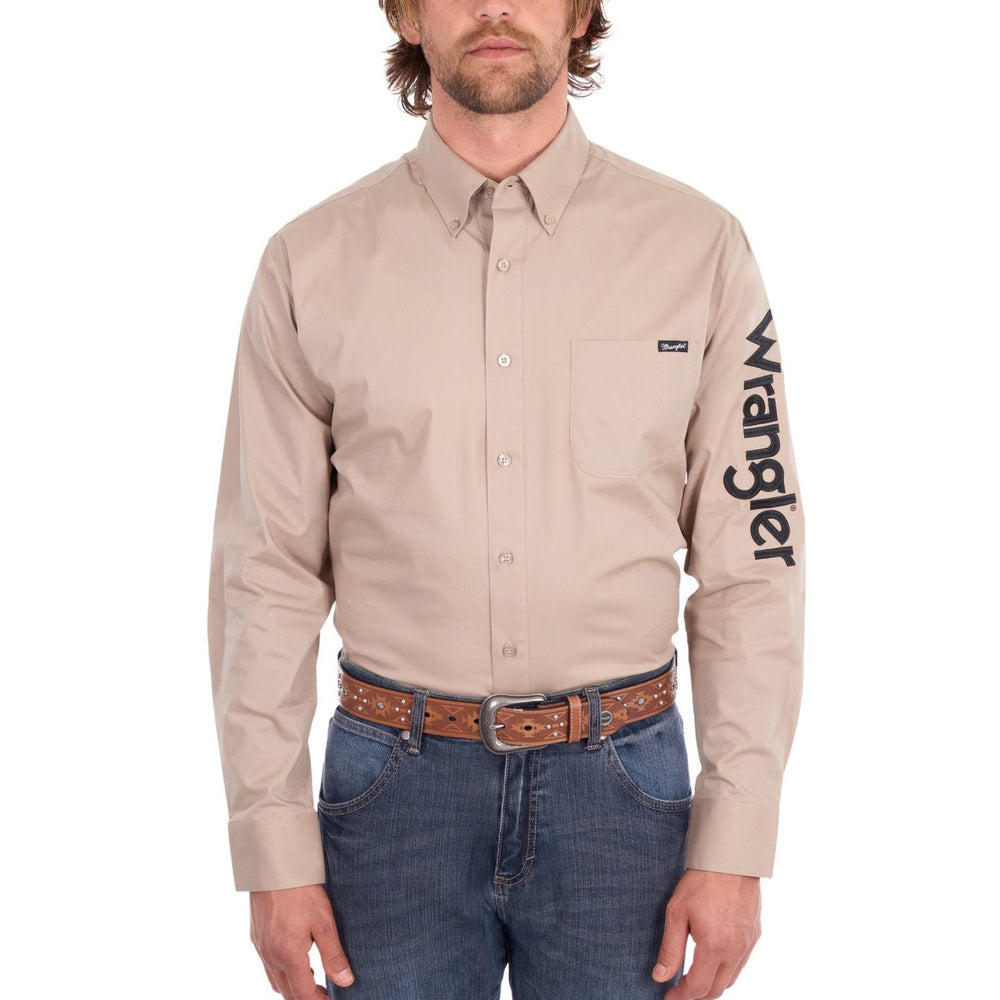 Wrangler® Mens Flex Tech Logo Long Sleeve Shirt
