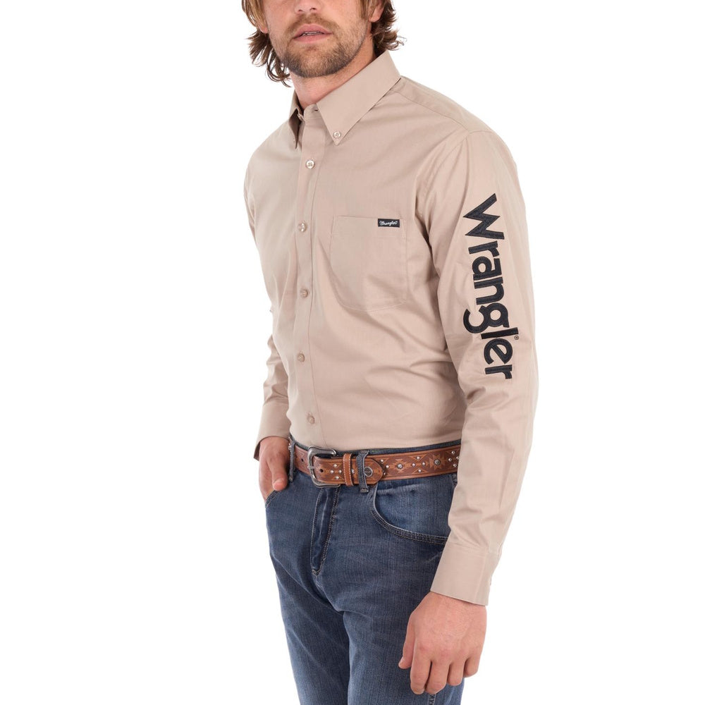 Wrangler® Mens Flex Tech Logo Long Sleeve Shirt