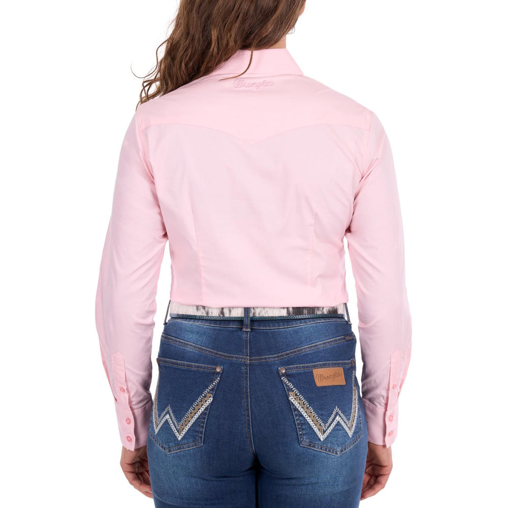 Wrangler® Womens Hazel Logo Western Long Sleeve Shirt