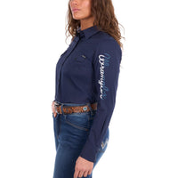 Wrangler® Womens Hazel Logo Western Long Sleeve Shirt