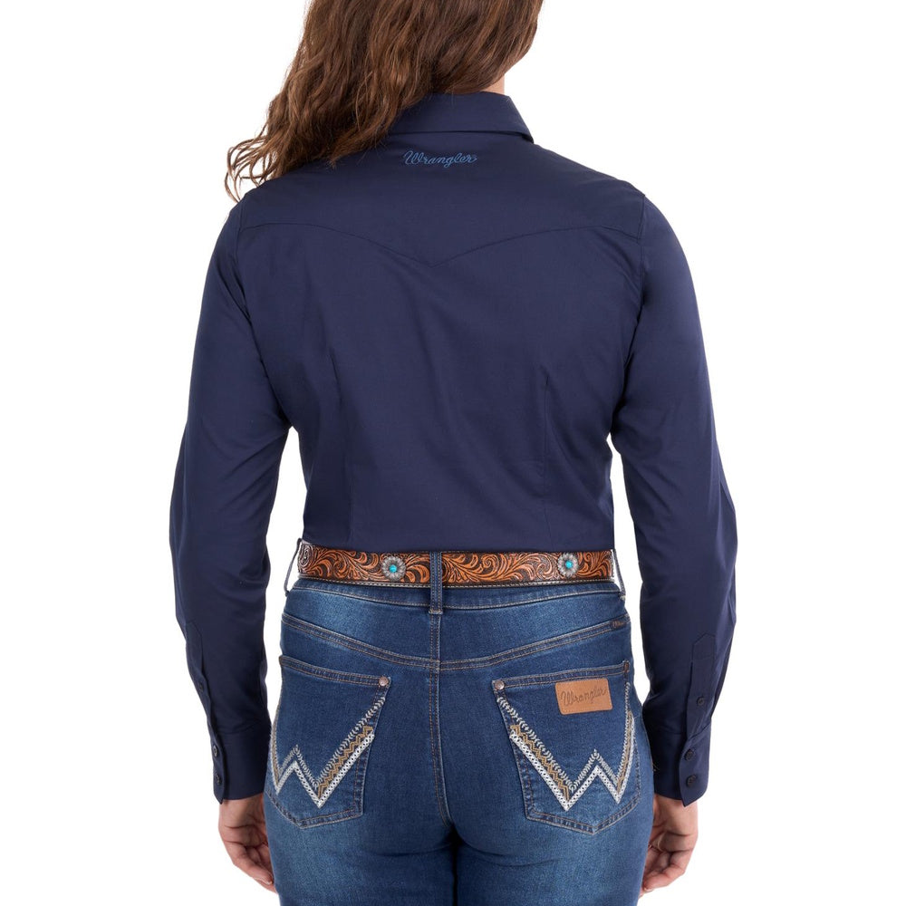 Wrangler® Womens Hazel Logo Western Long Sleeve Shirt