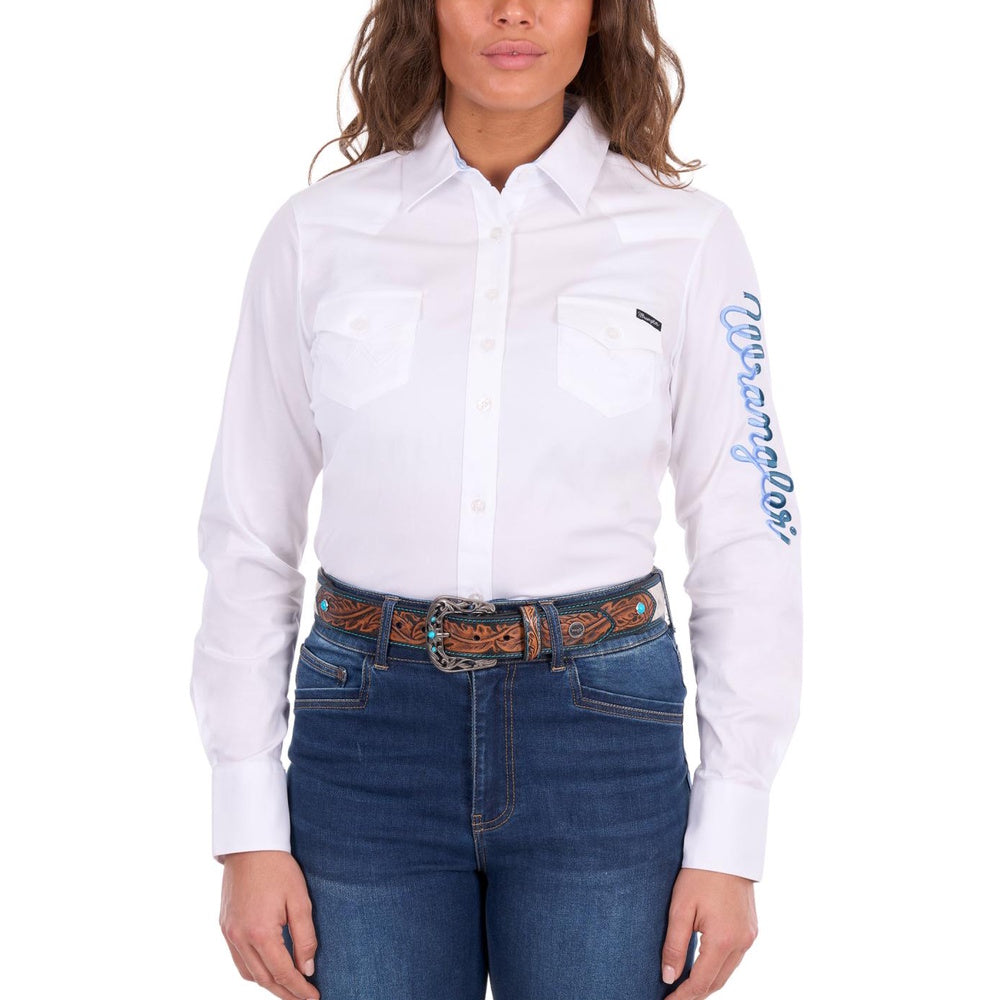 Wrangler® Womens Hazel Logo Western Long Sleeve Shirt