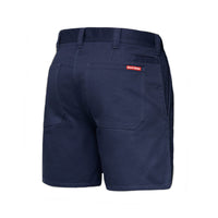Back of Hard Yakka Drill Shorts with Belt Loops in Navy