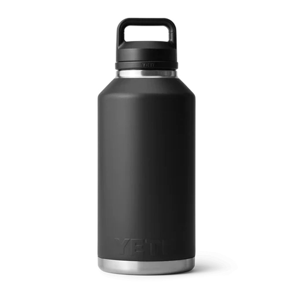 Back of Black Yeti Rambler 64oz Bottle with Chug Cap