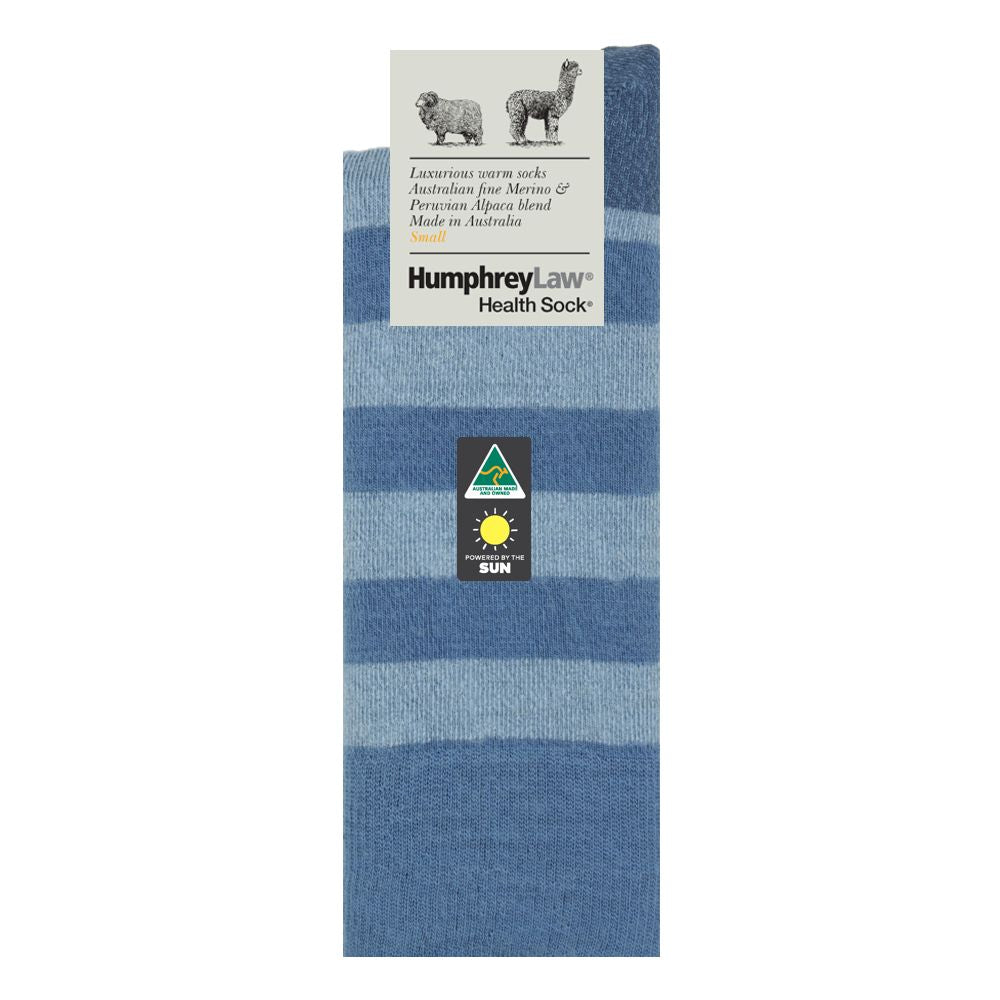 Humphrey Law Baby Alpaca / Merino Stripe Health Socks Denim