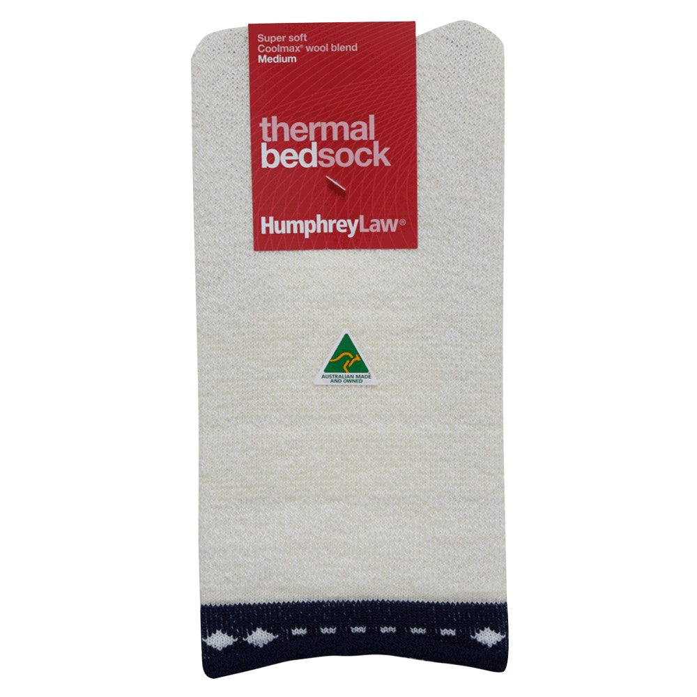 Humphrey Law Super Soft Thermal Bed Sock in Blue/White
