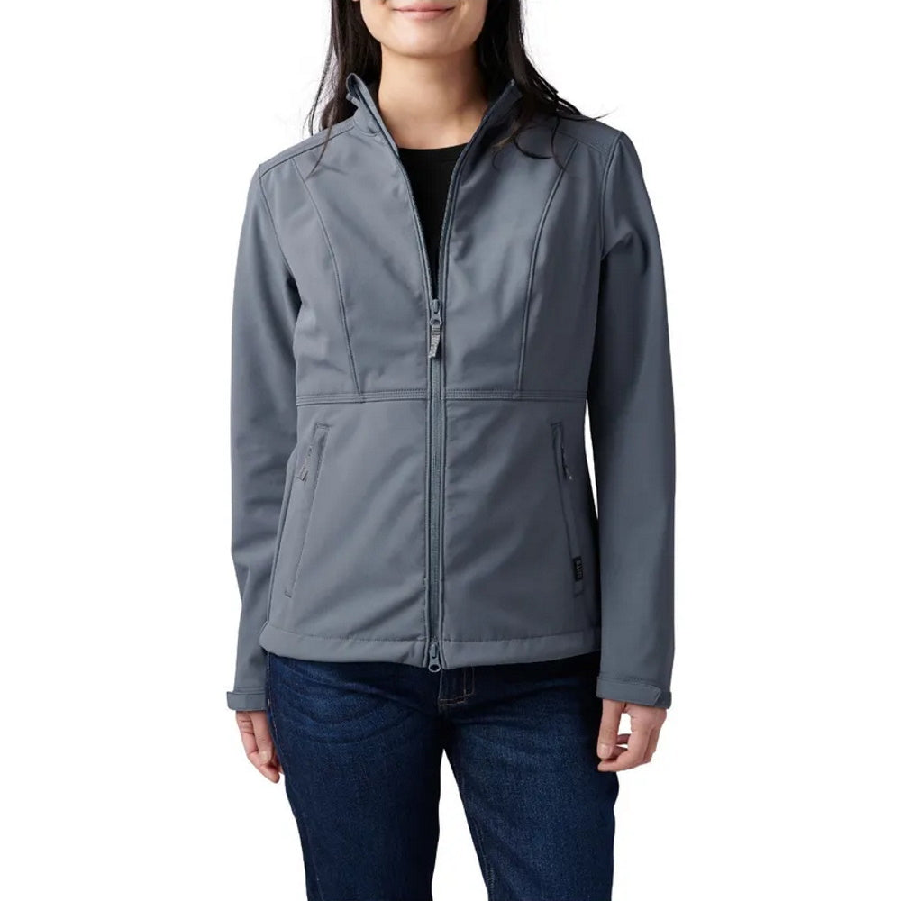 Front view of 5.11 Women's Leone Softshell Jacket in turbulence