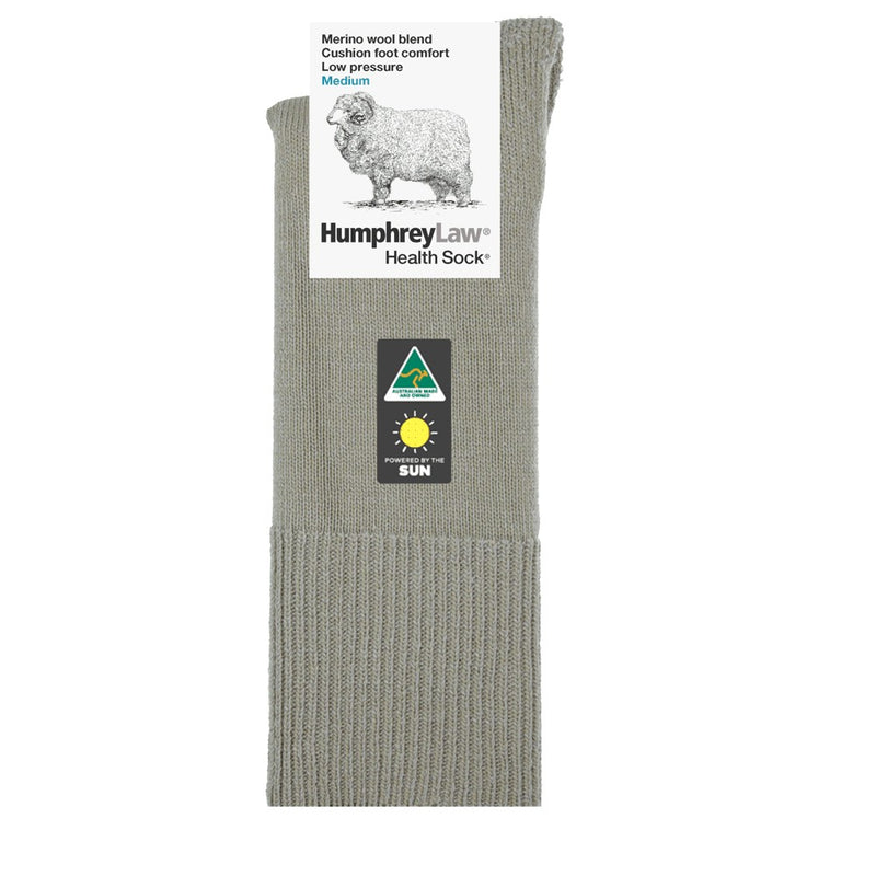 Humphrey Law Men's Merino Wool Cushion Sole Health Sock in Antelope