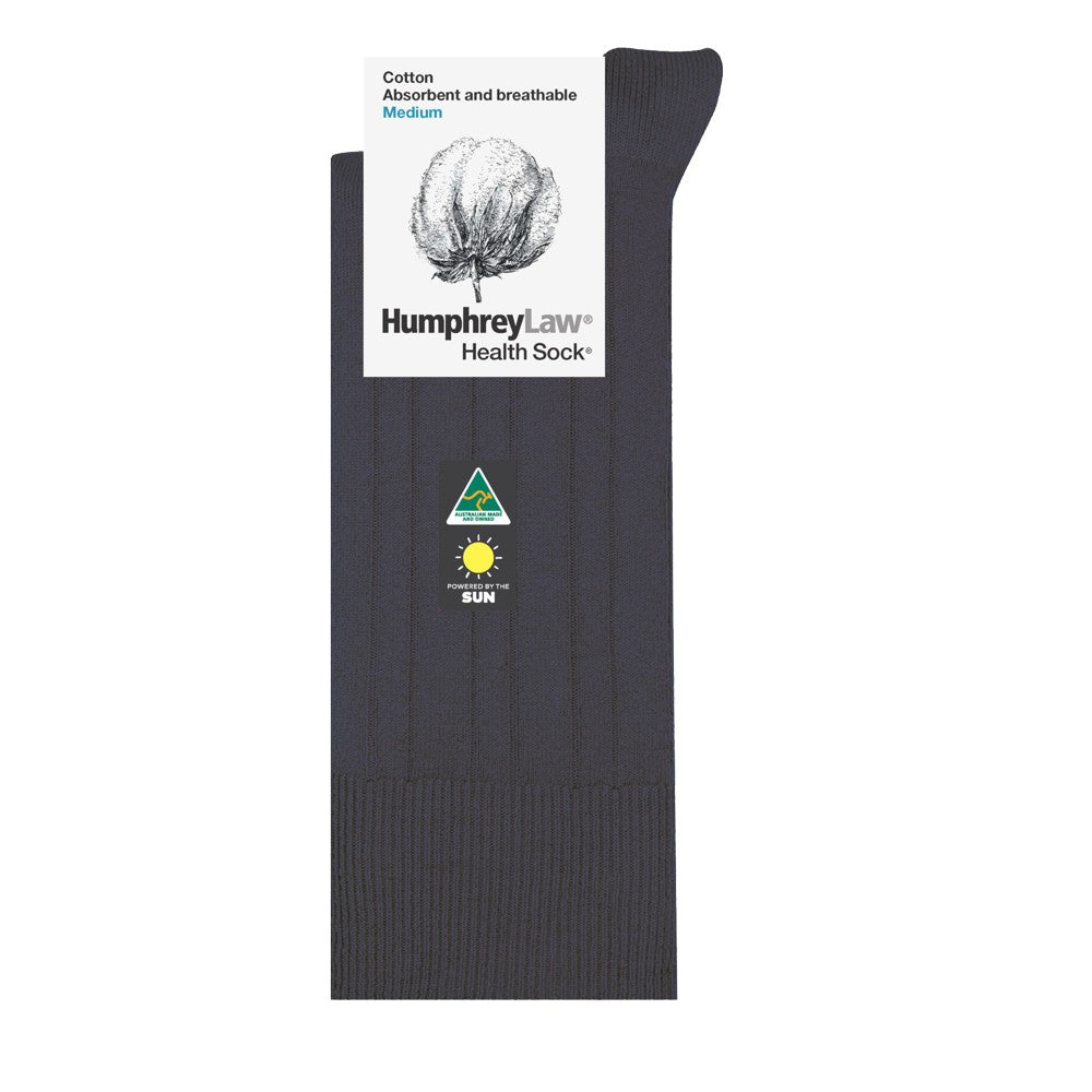 Humphrey Law 95% Mercerised Cotton Health Socks Dark Grey