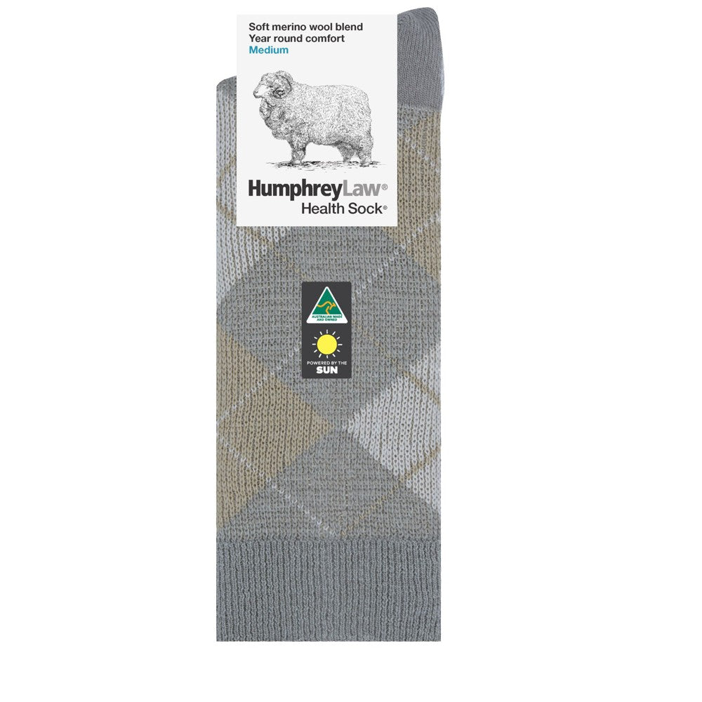 Humphrey Law Fine Wool/Polyester Argyle Pattern Socks Antelope Bone