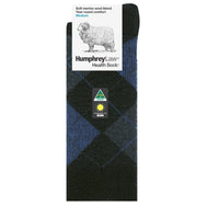 Charcoal Blue Argyle Socks