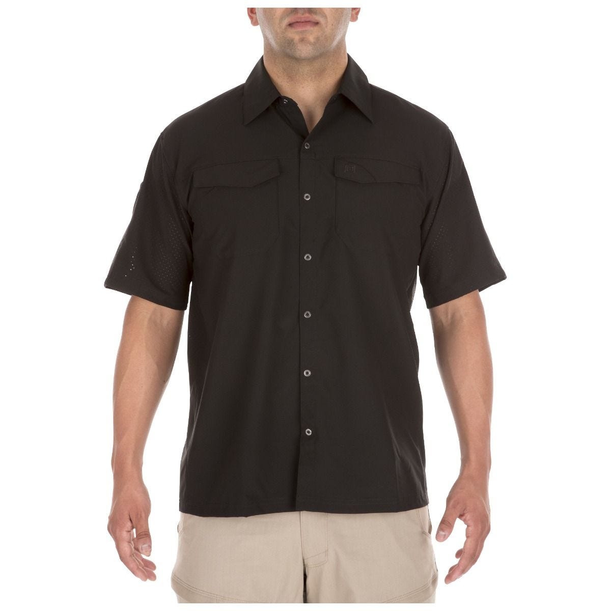 5.11 Freedom Flex Short Sleeve Shirt Black Front