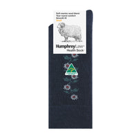 Humphrey Law Fine Merino Wool Pattern Socks Charcoal Sunflower