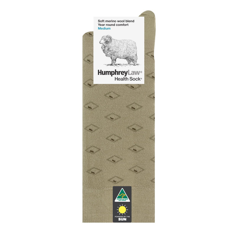 Humphrey Law Fine Merino Wool Pattern Socks Antelope Diamond Eye