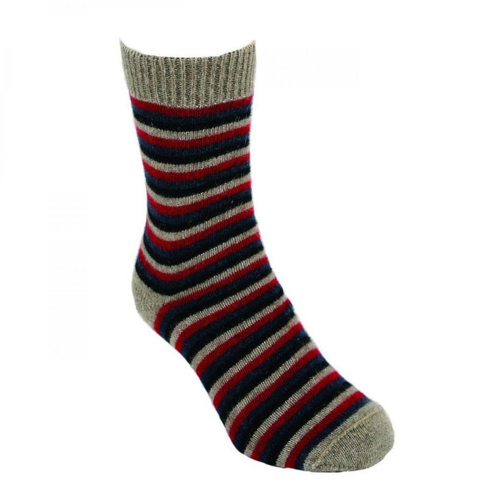 Single Lothlorian Striped Sock in colour "Jewel". 