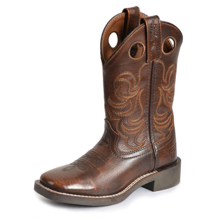 Pure Western Kids Ryder Boot in Antique Brown