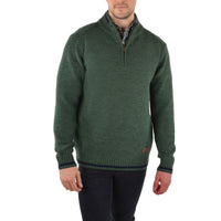 Thomas Cook Mens Parkmore 1/4 Zip Neck Jumper in Green Marle