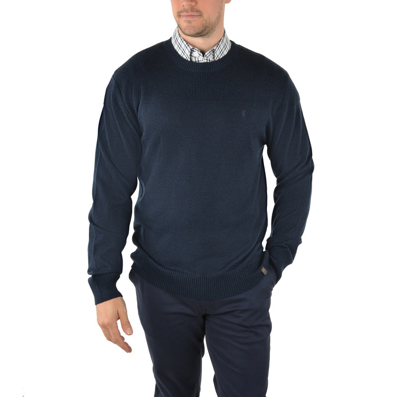 Thomas Cook Mens Oxley Crew Neck Knit Jumper in Navy