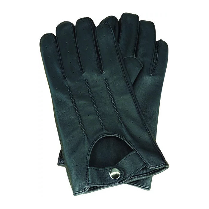 Avenel Sheepskin Driving Gloves in Black