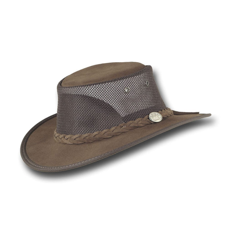 Barmah Foldaway Suede Cooler Hat in Brown