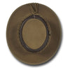 Top down view of Barmah Foldaway Suede Cooler Hat in Hickory