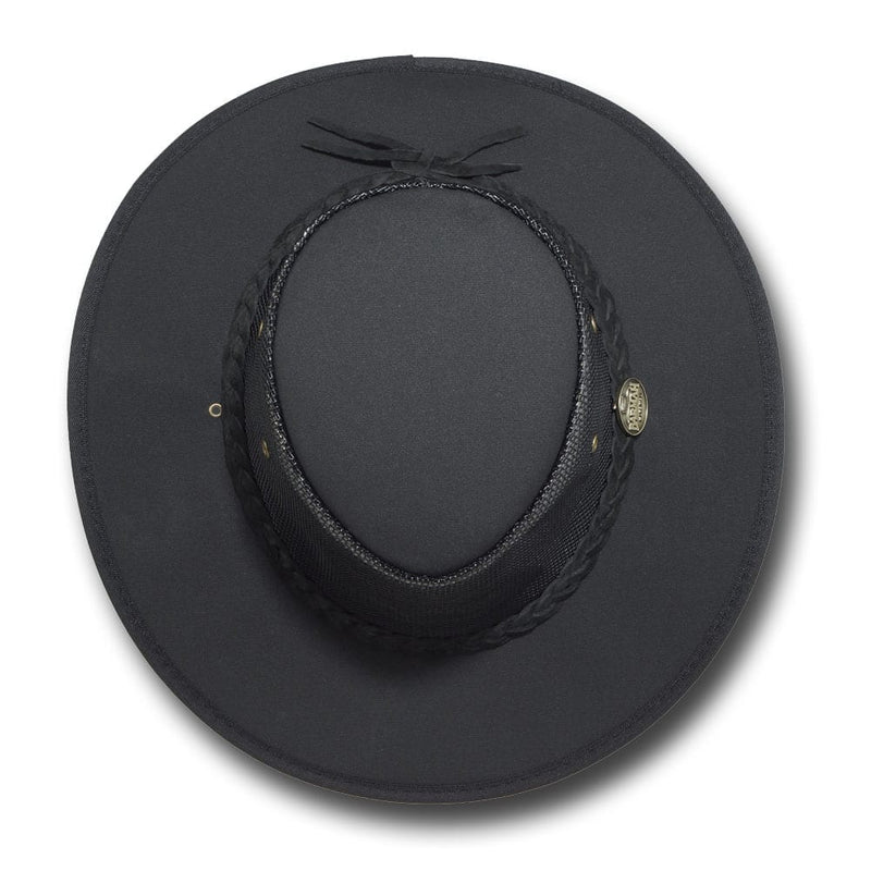 Barmah Canvas Drover Hat Black Top