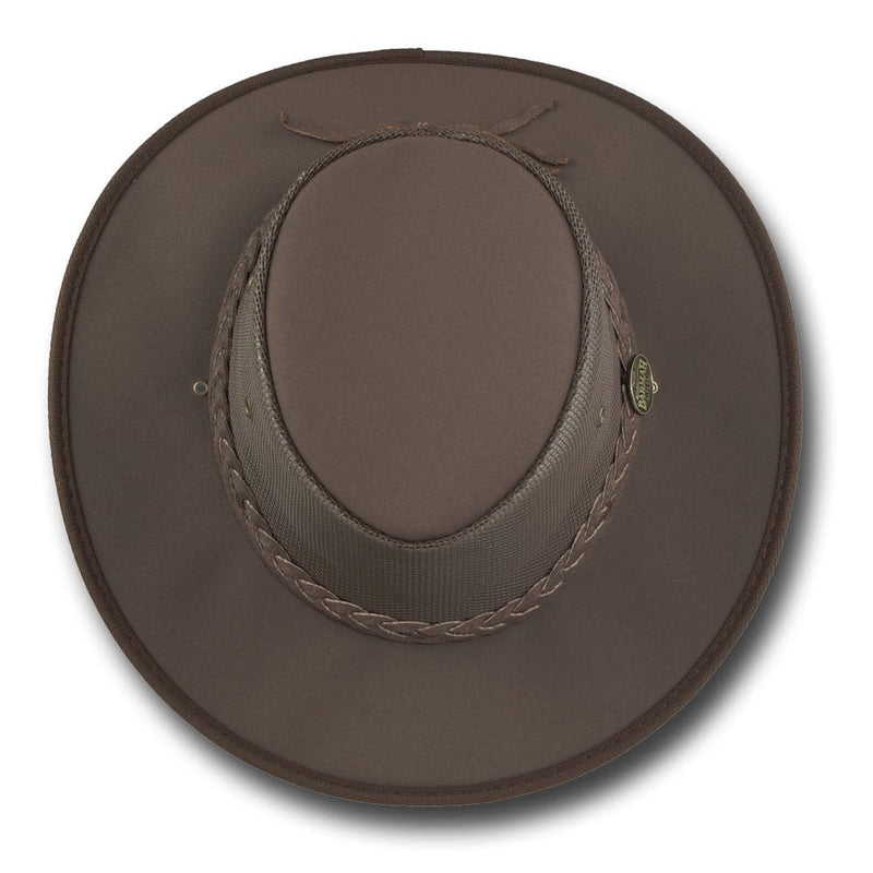 Barmah Canvas Drover Hat Brown Top