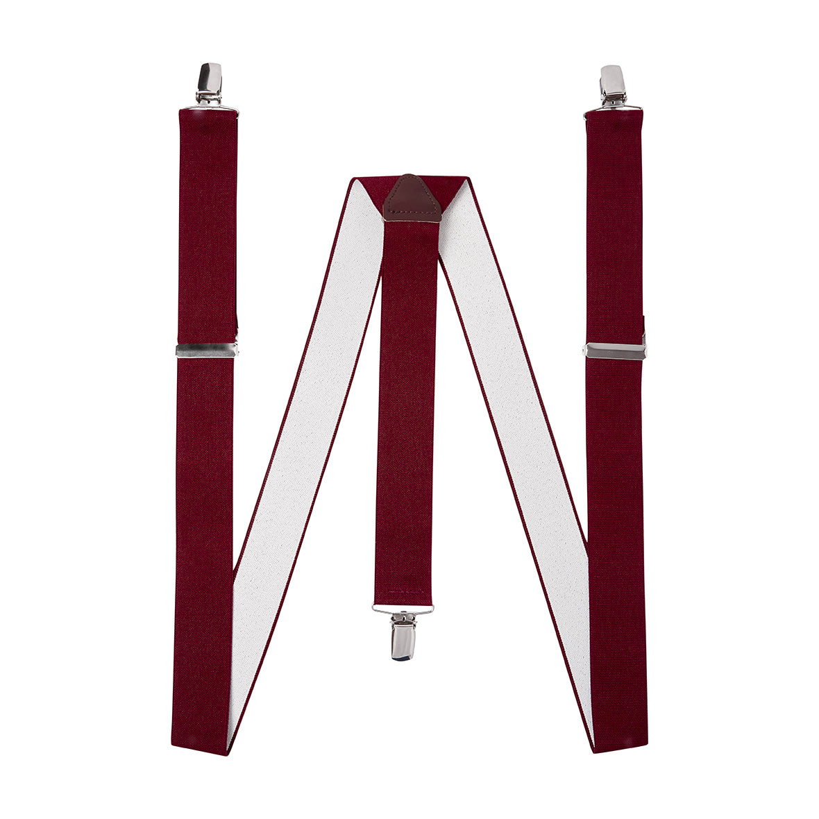 Buckle 35mm Plain Y Back Braces Burgundy