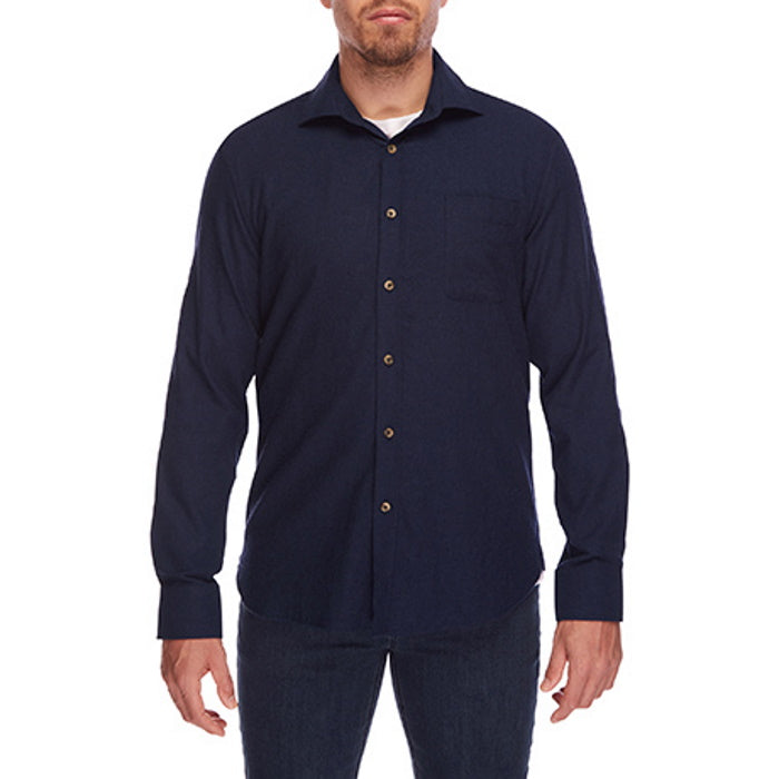 Front view of City Club Bellevue Winter Flannel Shirt in Navy