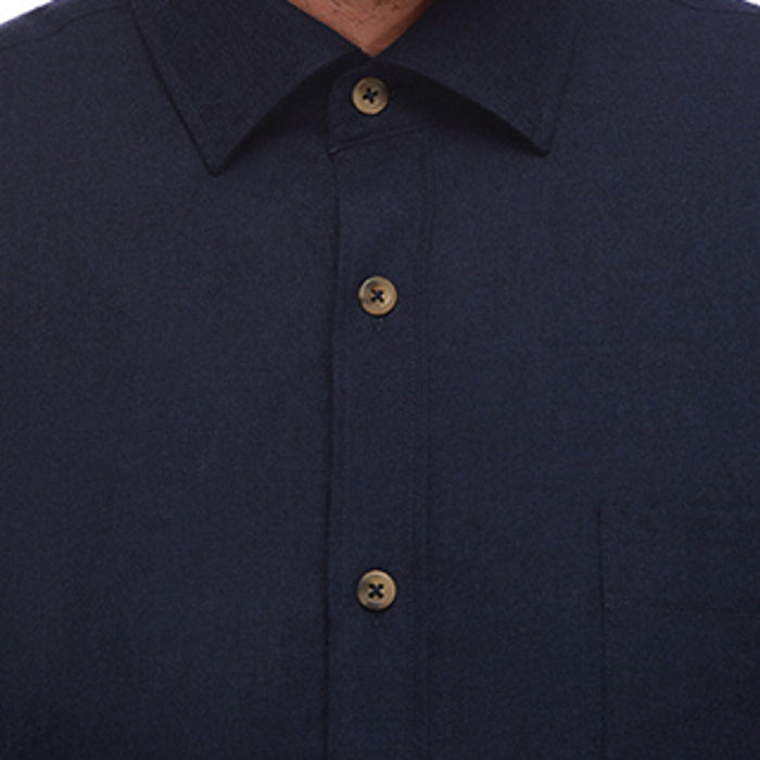 Close up of City Club Bellevue Winter Flannel Shirt in Navy