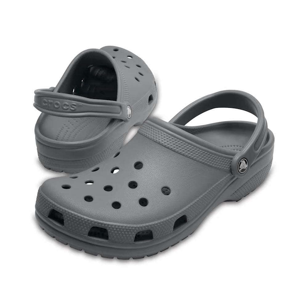 Grey and sale white crocs