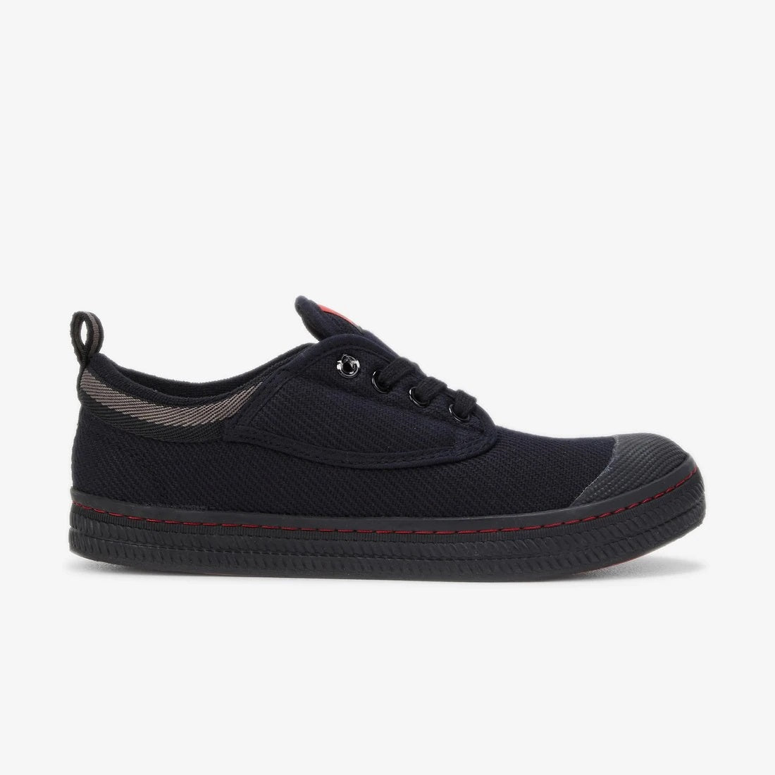 Side of Black Volley Classic Canvas Shoe