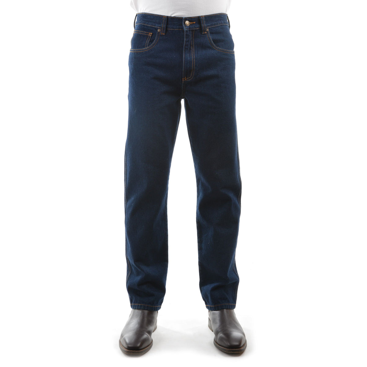 Hard Slog Men's Rigid Denim Jeans (30 Inch Leg) Dark Denim Front