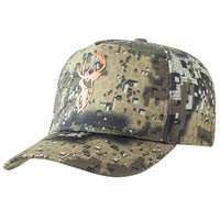 Hunters Element Heat Beater Stag Cap in Desolve Veil Camouflage with Orange stag logo