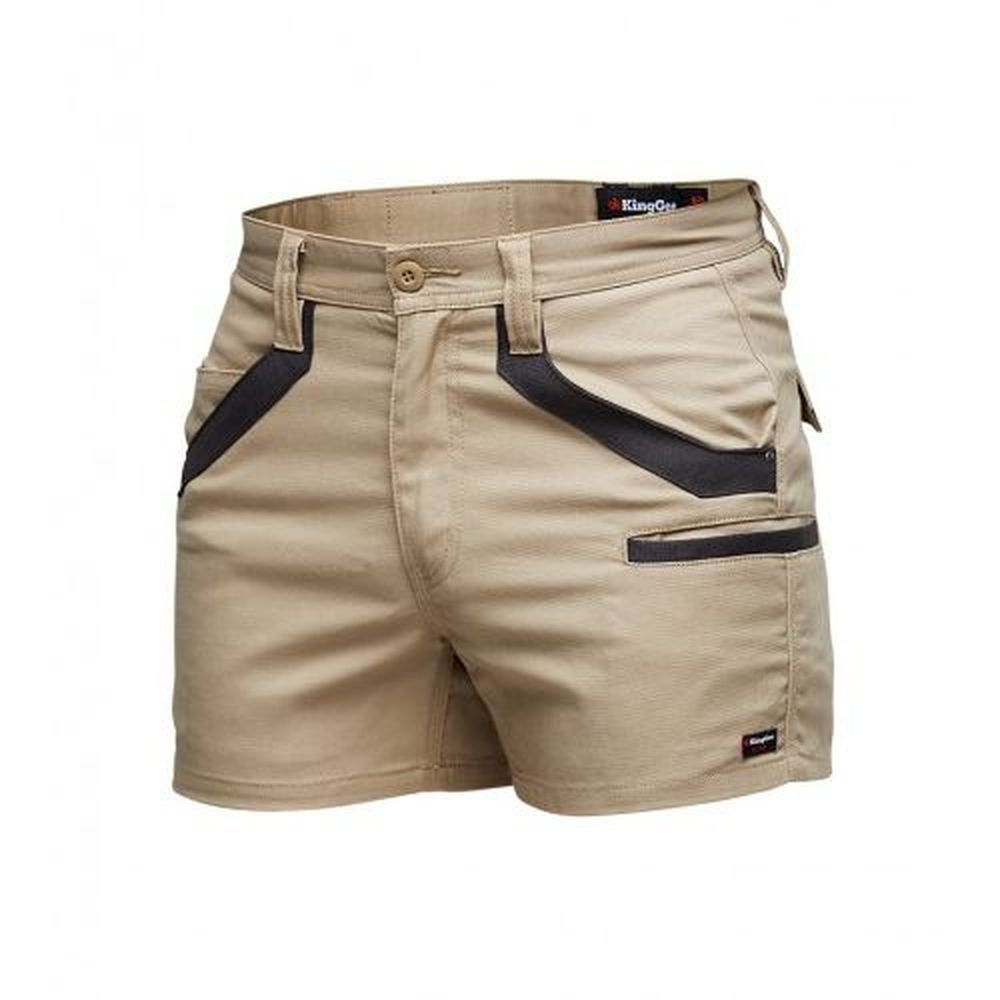 KingGee Tradie Utility Short Shorts in Khaki