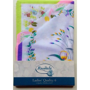 Rosdale Ladies Handkerchiefs 6 Pack